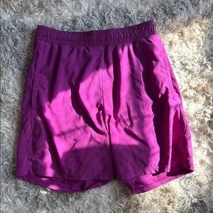 All in Motion Lined Stretchy Polyester Purple Athletic Shorts